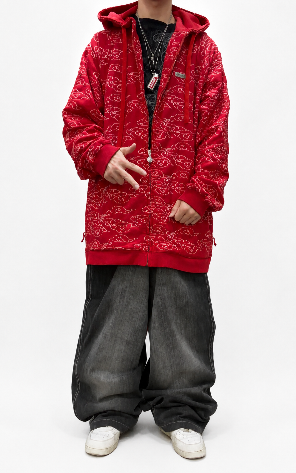 JP Red Cloud Zip Up Hoodie